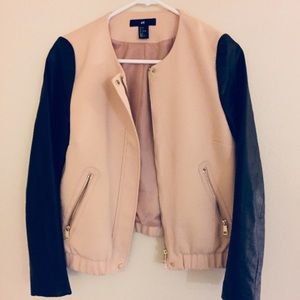 H&M Faux Leather & Blush Jacket